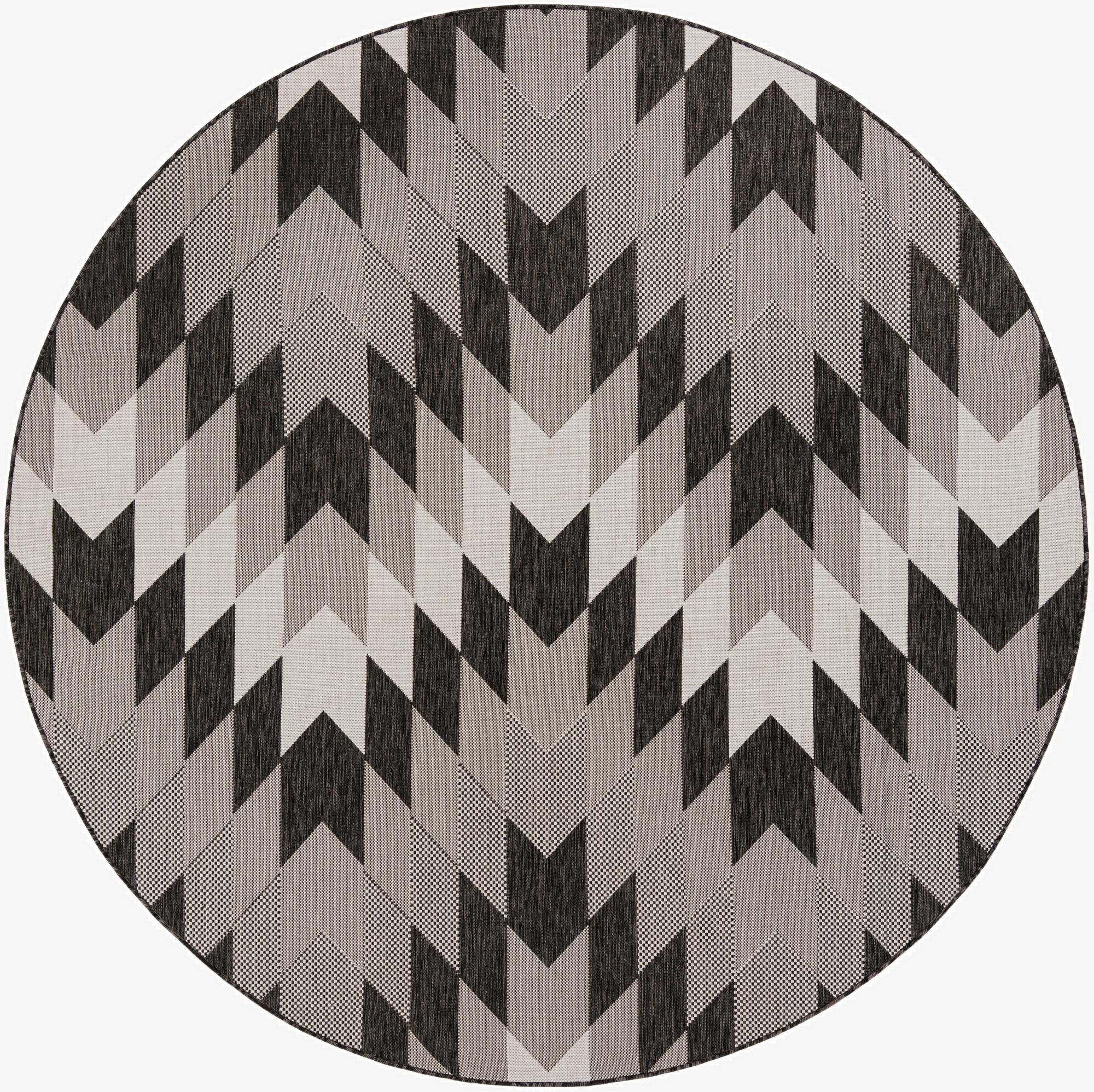 7' 10 x 7' 10  Washable Modern Indoor / Outdoor Round Rug