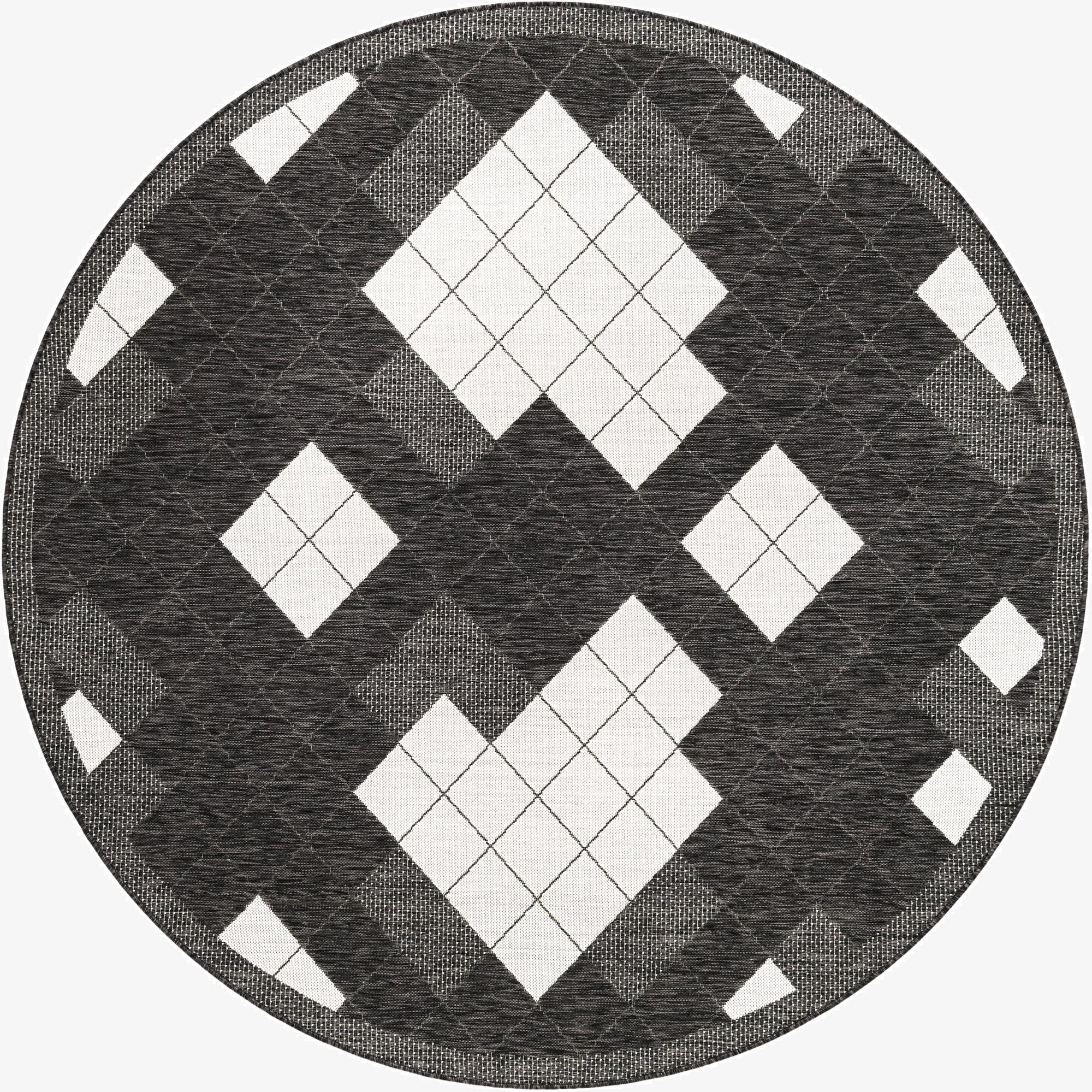 7' 10 x 7' 10  Washable Modern Indoor / Outdoor Round Rug