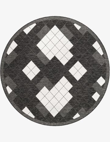 7' 10 x 7' 10 Easy-Clean Modern Indoor / Outdoor Round Rug