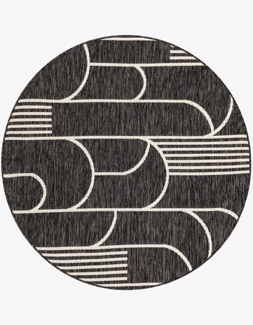 4' x 4' Easy-Clean Modern Indoor / Outdoor Round Rug