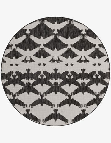 6' x 6' Easy-Clean Modern Indoor / Outdoor Round Rug