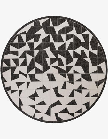 13' x 13' Easy-Clean Modern Indoor / Outdoor Round Rug
