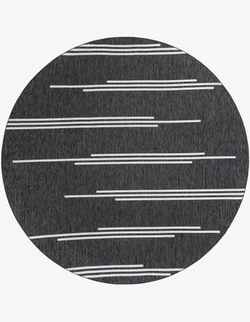 12' x 12' Easy-Clean Modern Indoor / Outdoor Round Rug