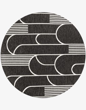 10' x 10' Easy-Clean Modern Indoor / Outdoor Round Rug