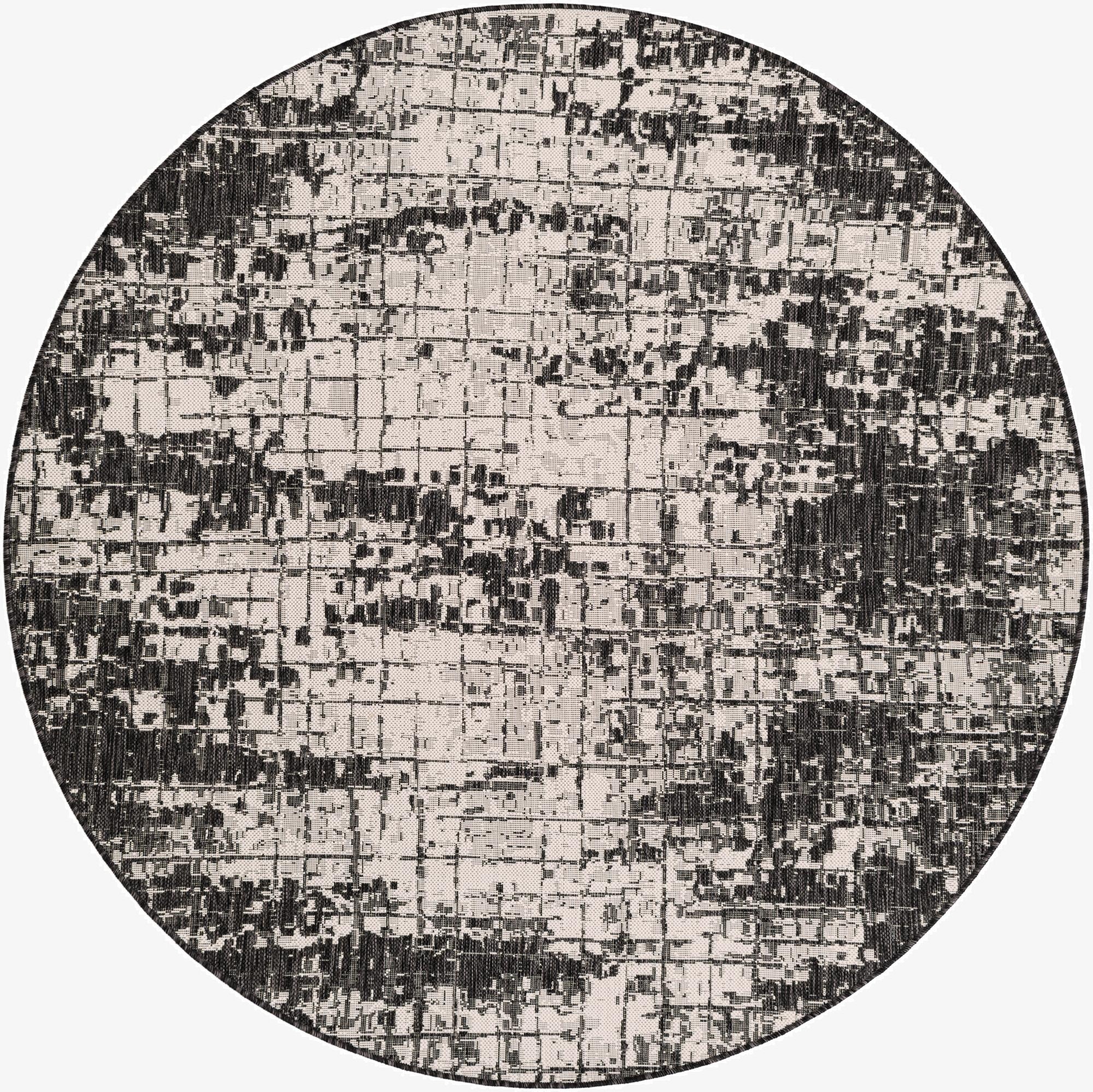 6' x 6'  Washable Modern Indoor / Outdoor Round Rug