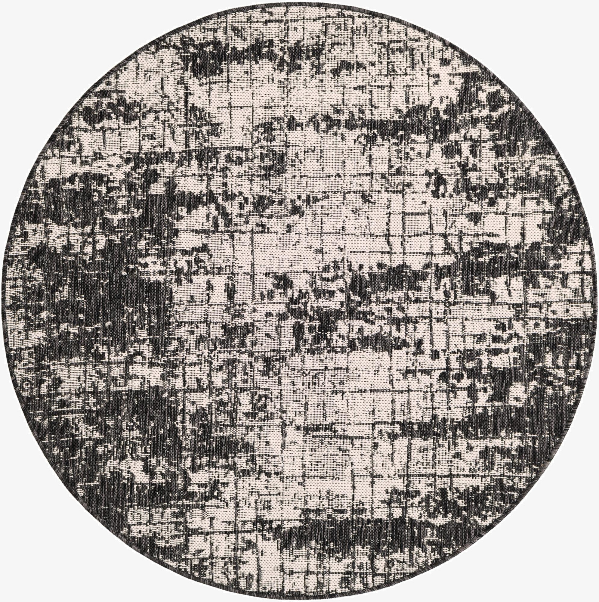 Primary image 4' x 4'  Washable Modern Indoor / Outdoor Round Rug