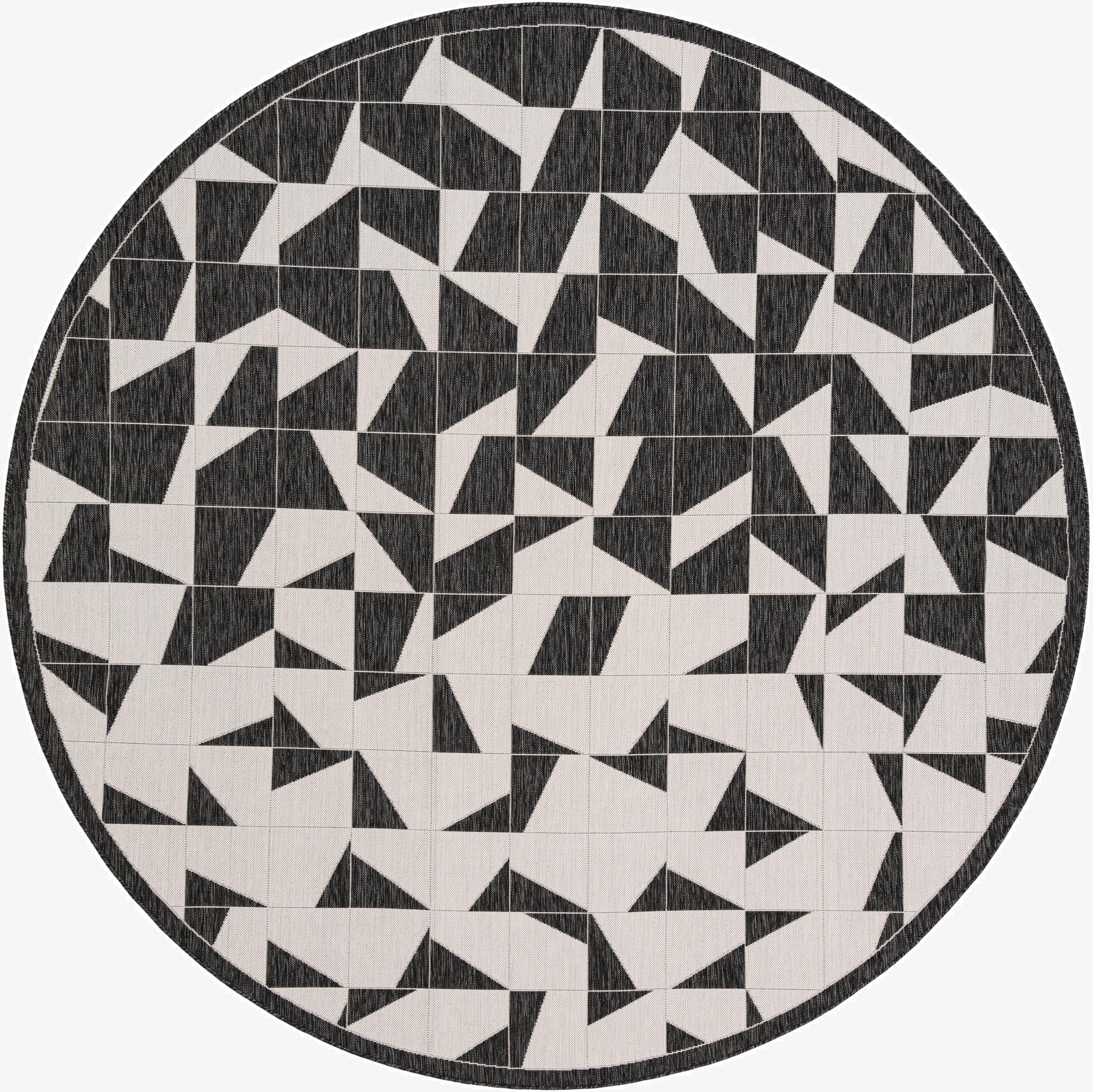 10' x 10'  Washable Modern Indoor / Outdoor Round Rug