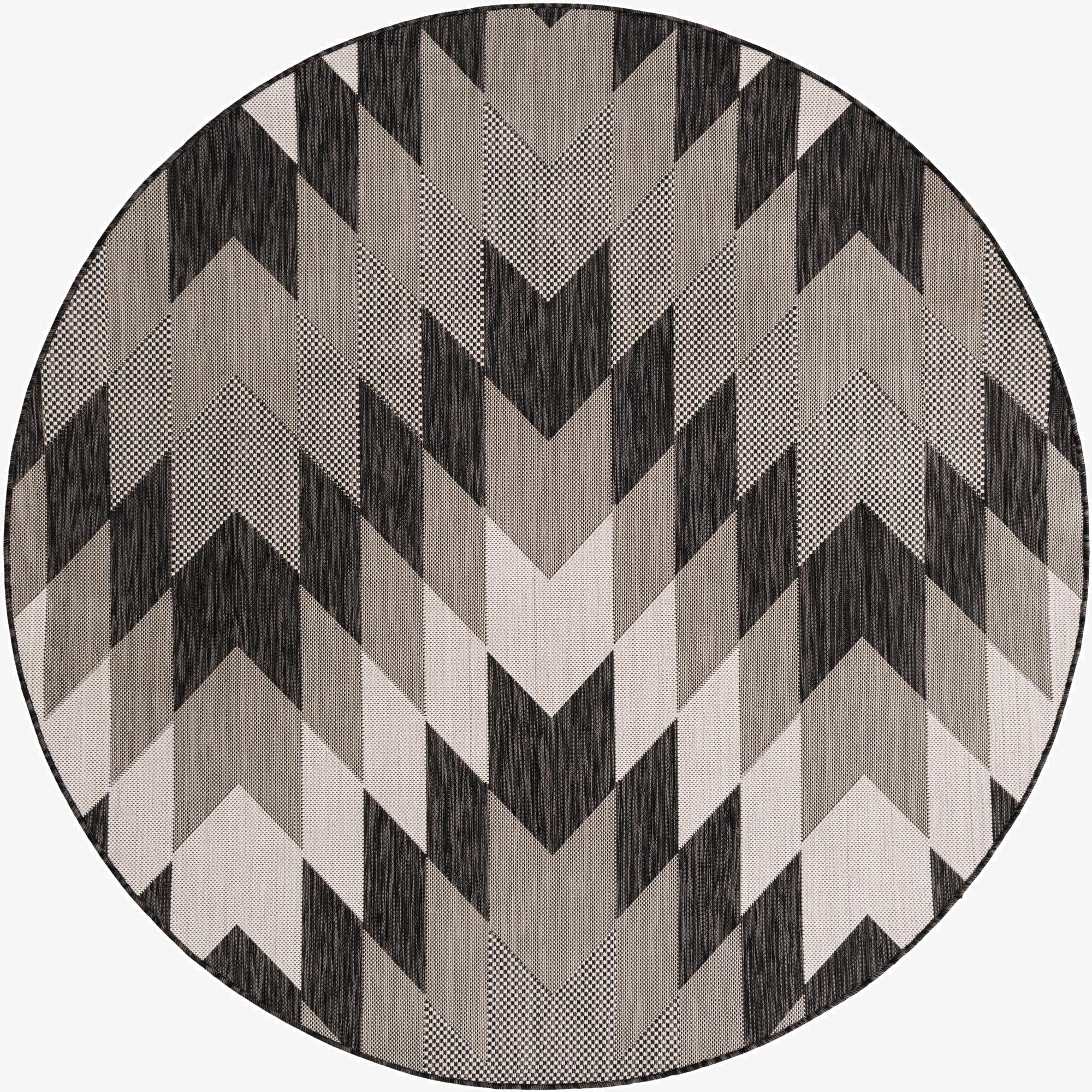 6' x 6'  Washable Modern Indoor / Outdoor Round Rug