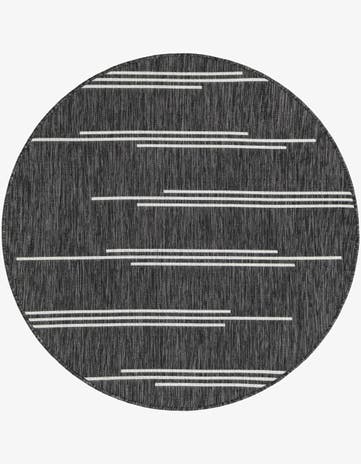 4' x 4' Easy-Clean Modern Indoor / Outdoor Round Rug