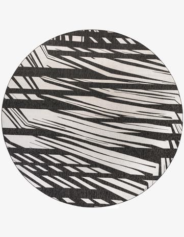 13' x 13' Easy-Clean Modern Indoor / Outdoor Round Rug