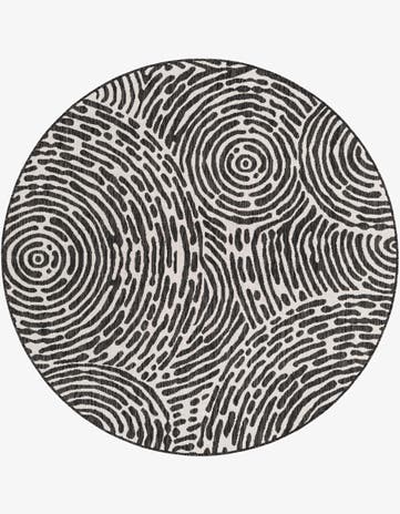 6' x 6' Easy-Clean Modern Indoor / Outdoor Round Rug