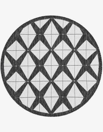 4' x 4' Easy-Clean Modern Indoor / Outdoor Round Rug