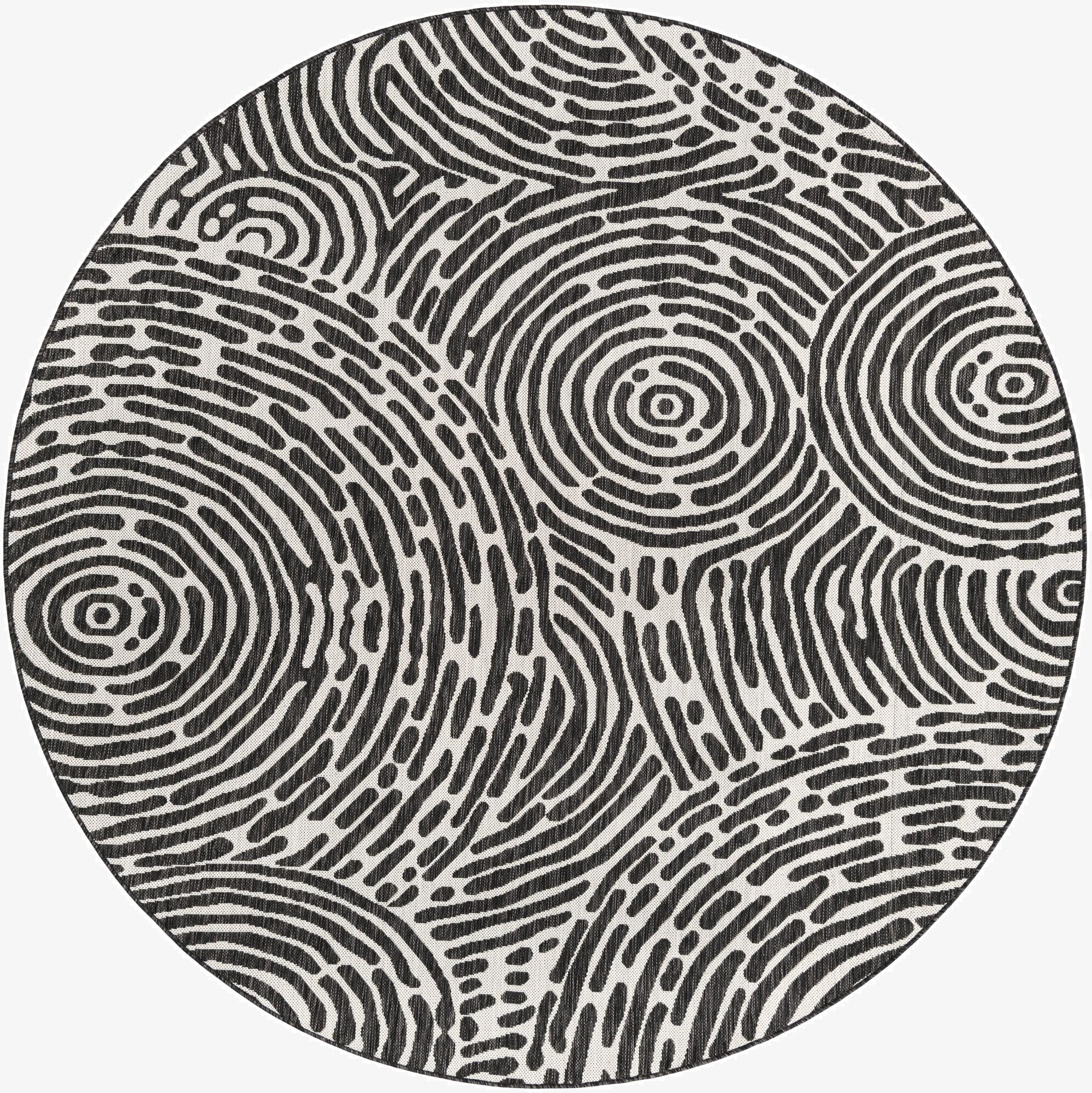 7' 10 x 7' 10  Washable Modern Indoor / Outdoor Round Rug