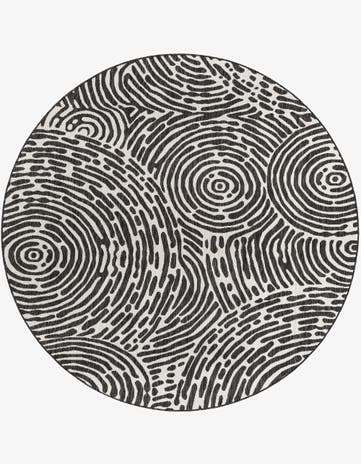 7' 10 x 7' 10 Easy-Clean Modern Indoor / Outdoor Round Rug