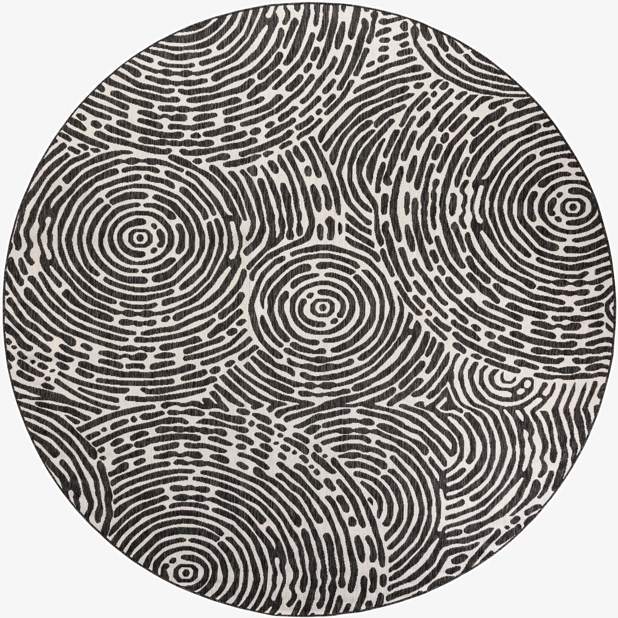 12' x 12'  Washable Modern Indoor / Outdoor Round Rug