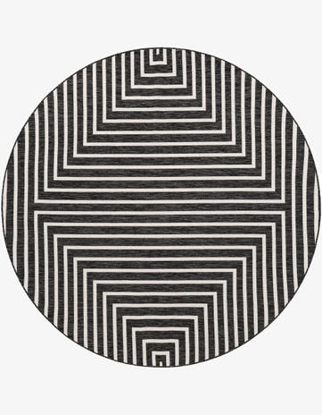 7' 10 x 7' 10 Easy-Clean Modern Indoor / Outdoor Round Rug