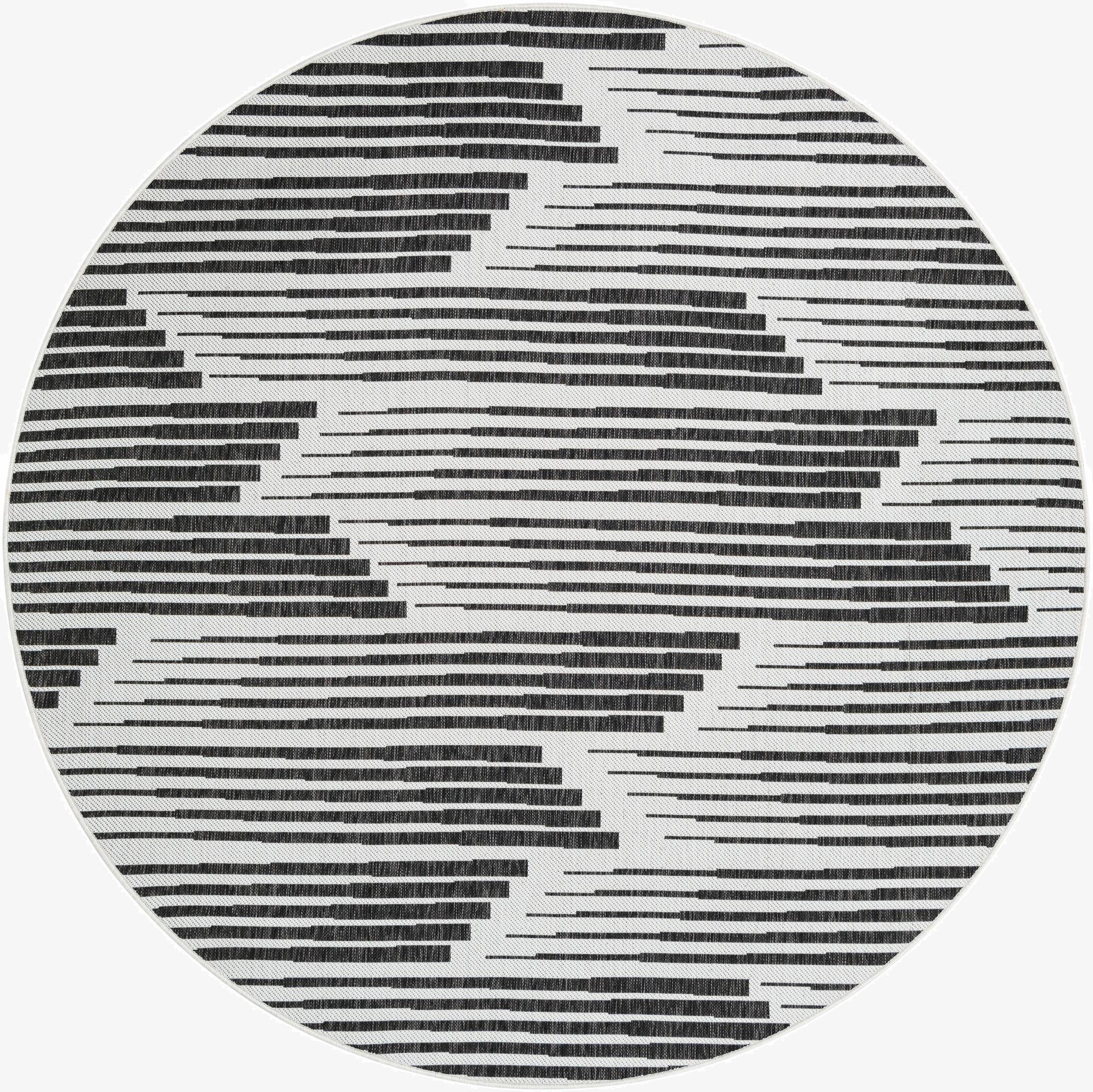 7' 10 x 7' 10  Washable Modern Indoor / Outdoor Round Rug