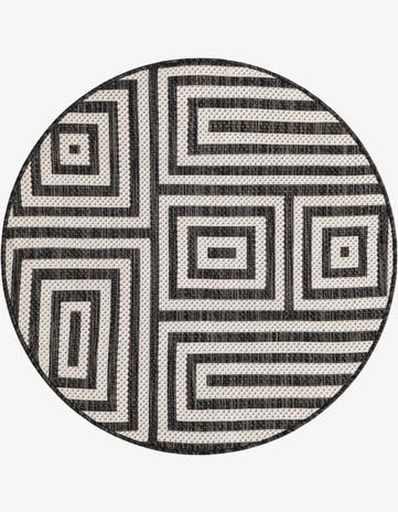 3' x 3' Easy-Clean Modern Indoor / Outdoor Round Rug