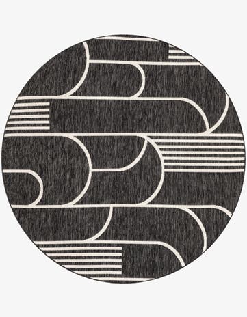 6' x 6' Easy-Clean Modern Indoor / Outdoor Round Rug