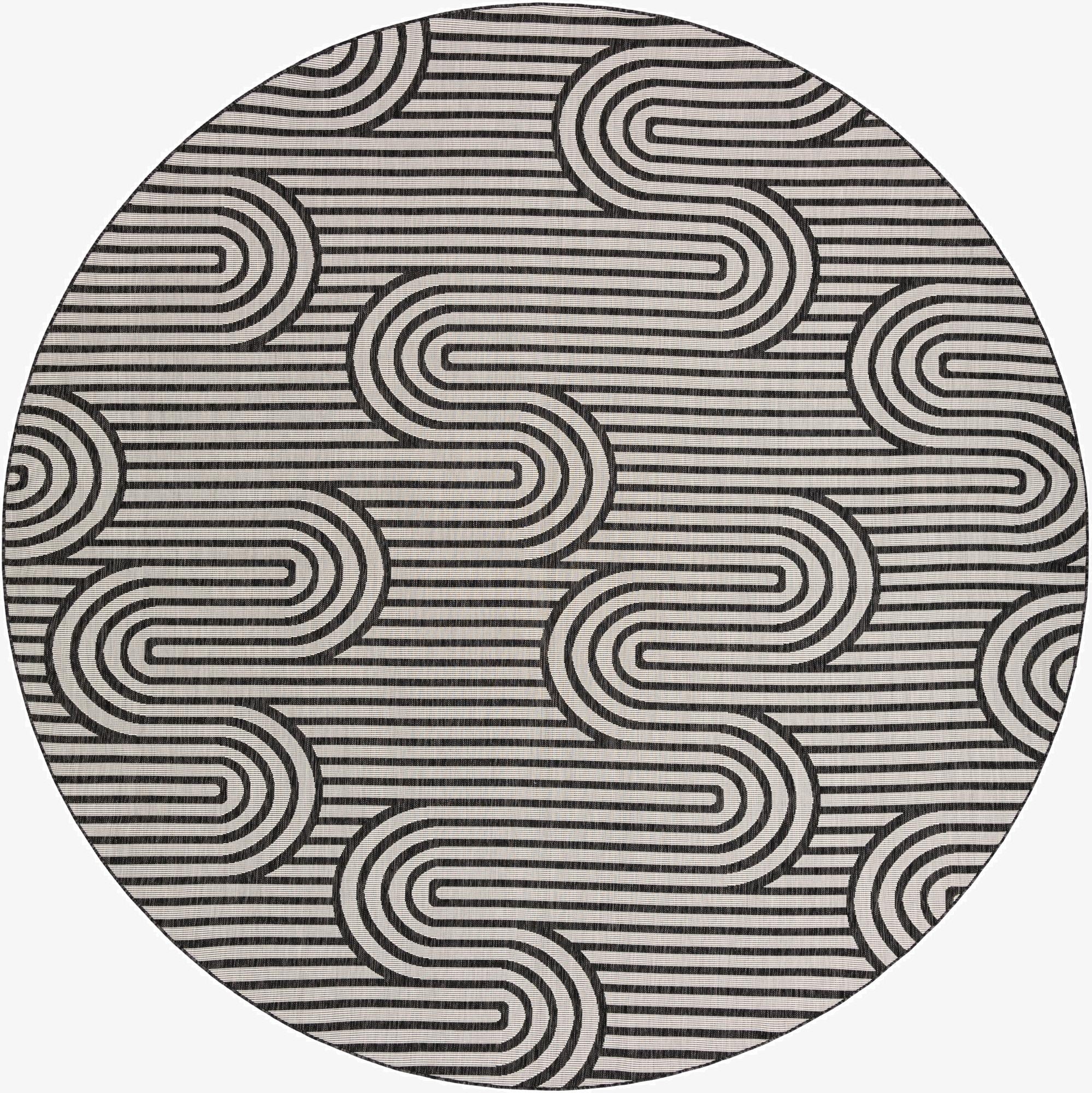 12' x 12'  Washable Modern Indoor / Outdoor Round Rug
