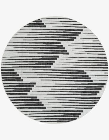 6' 1 x 6' 1 Easy-Clean Modern Indoor / Outdoor Round Rug