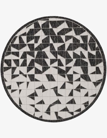 4' x 4' Easy-Clean Modern Indoor / Outdoor Round Rug