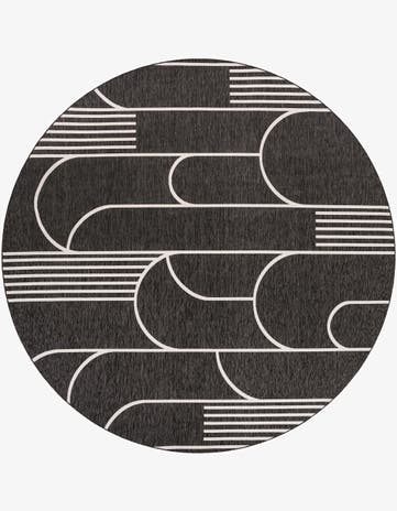 13' x 13' Easy-Clean Modern Indoor / Outdoor Round Rug