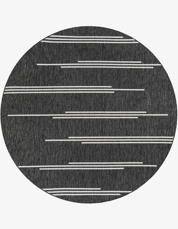 7' 10 x 7' 10 Easy-Clean Modern Indoor / Outdoor Round Rug