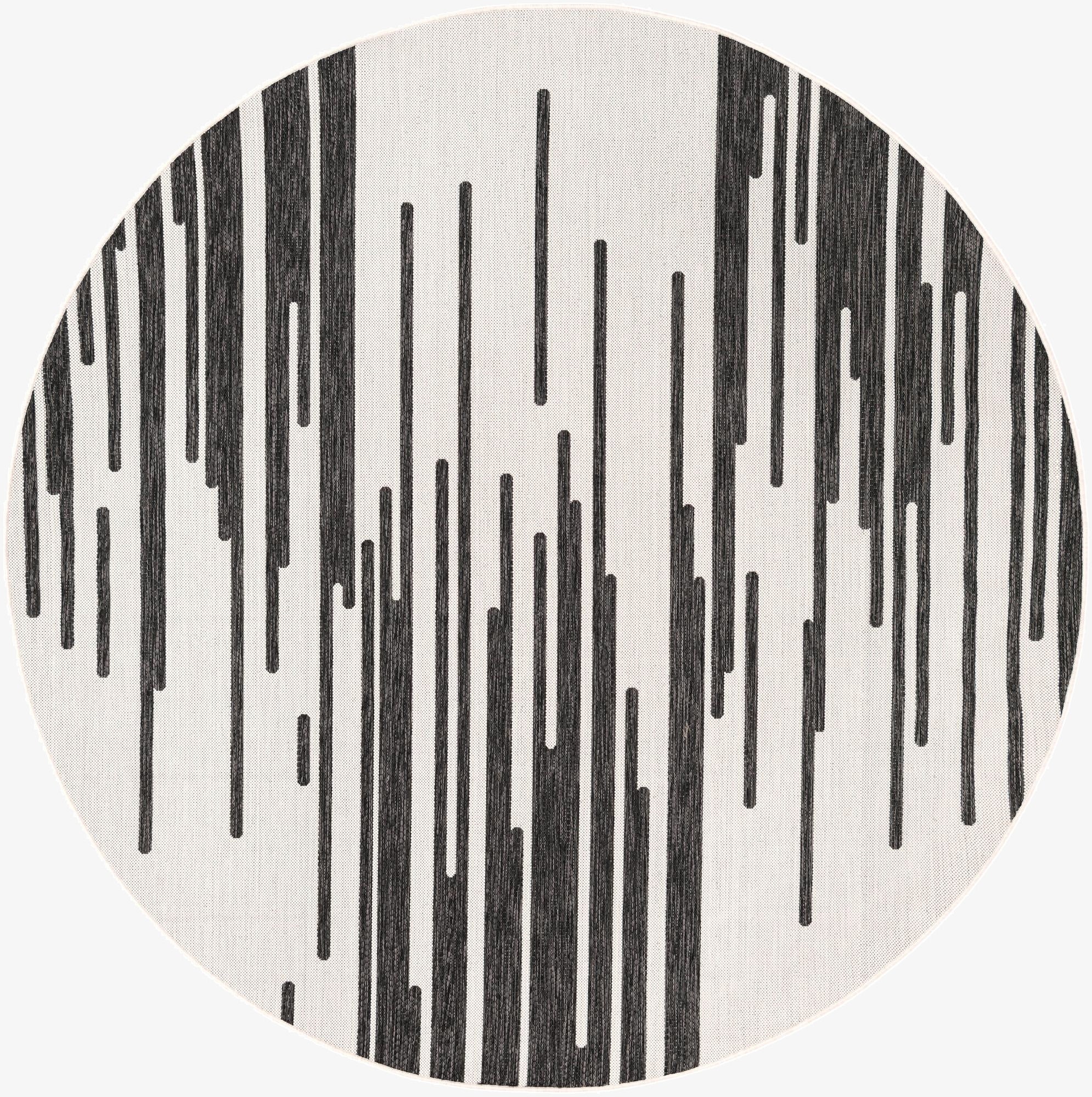 7' 10 x 7' 10  Washable Modern Indoor / Outdoor Round Rug