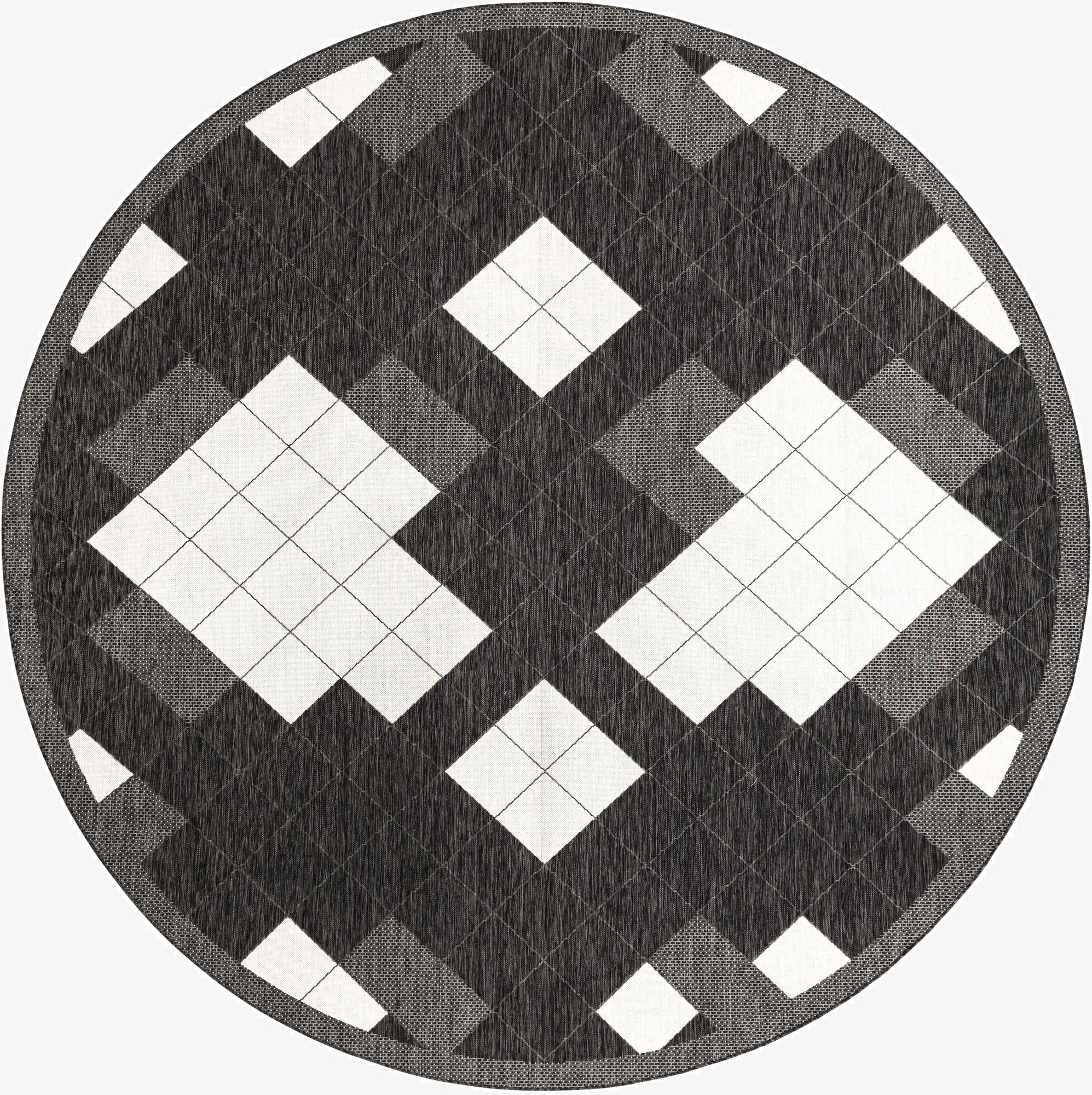12' x 12'  Washable Modern Indoor / Outdoor Round Rug