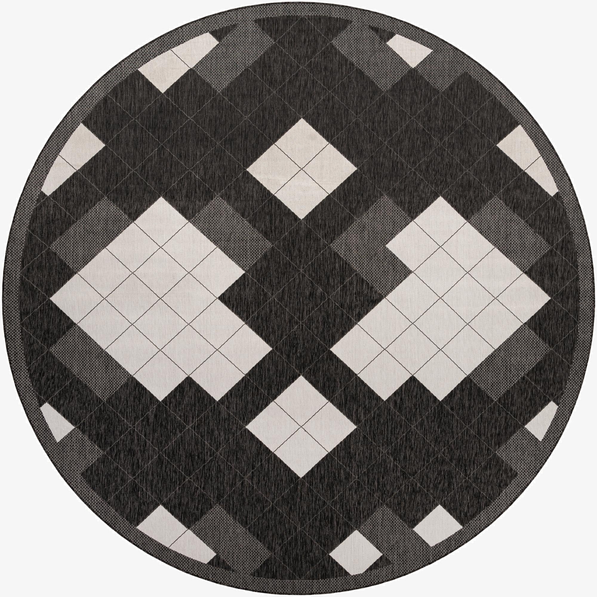 13' x 13'  Washable Modern Indoor / Outdoor Round Rug