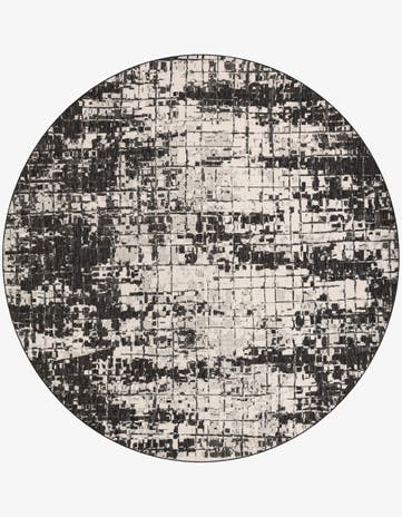 12' x 12' Easy-Clean Modern Indoor / Outdoor Round Rug