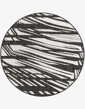 4' x 4' Easy-Clean Modern Indoor / Outdoor Round Rug