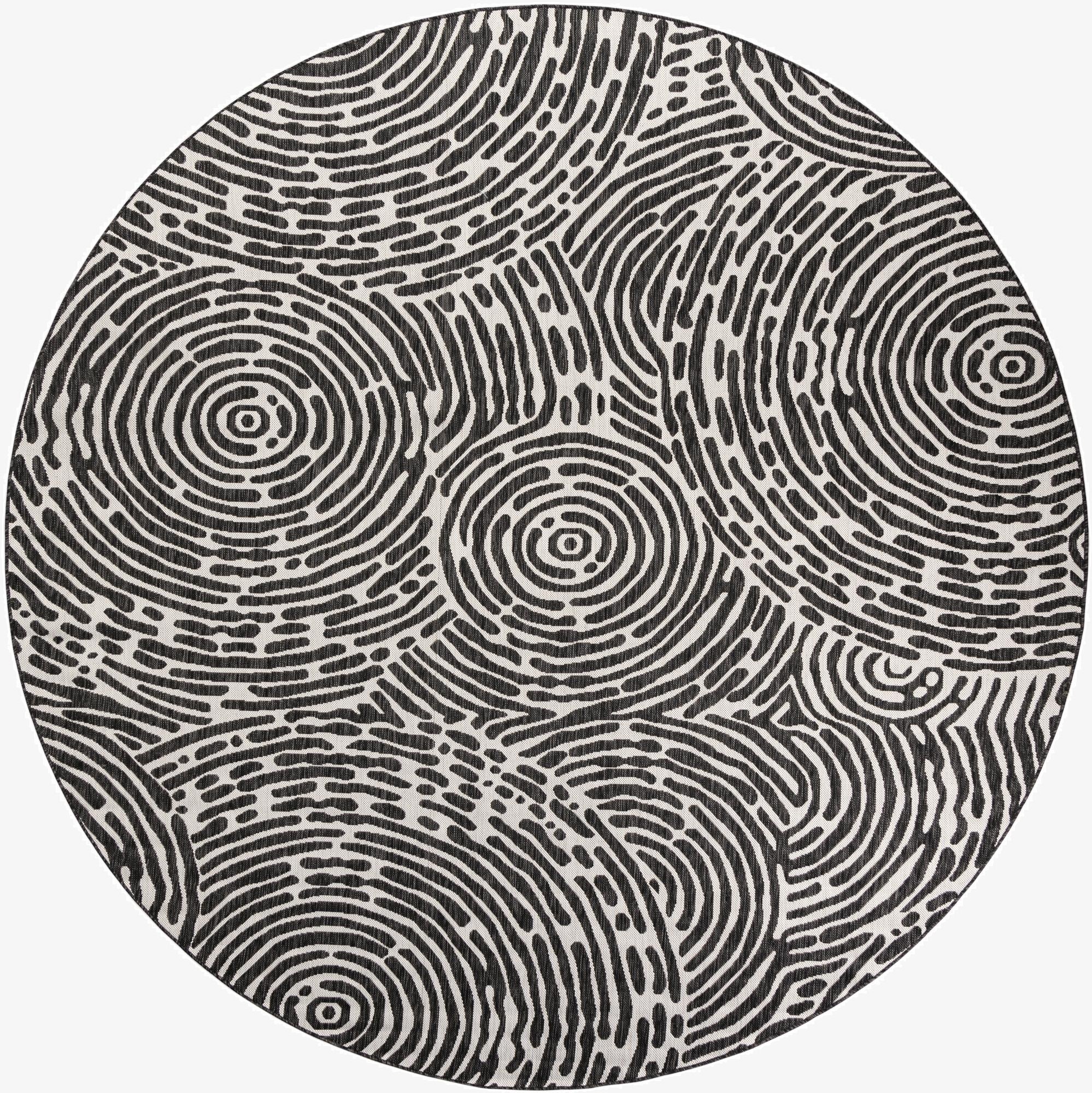 10' x 10'  Washable Modern Indoor / Outdoor Round Rug