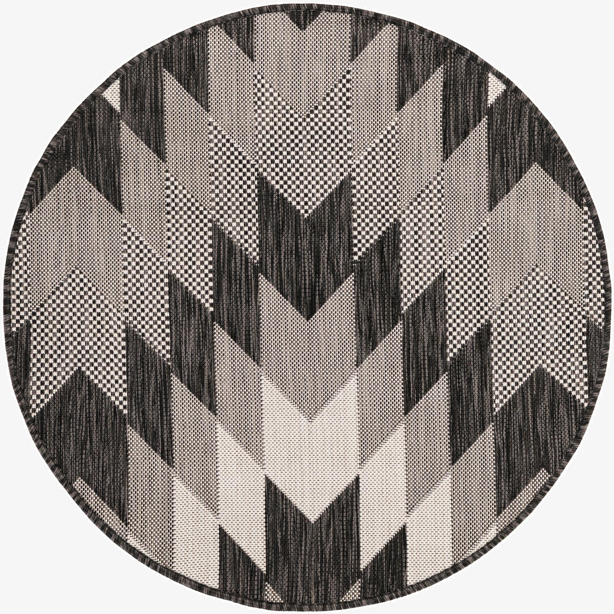 3' x 3'  Washable Modern Indoor / Outdoor Round Rug