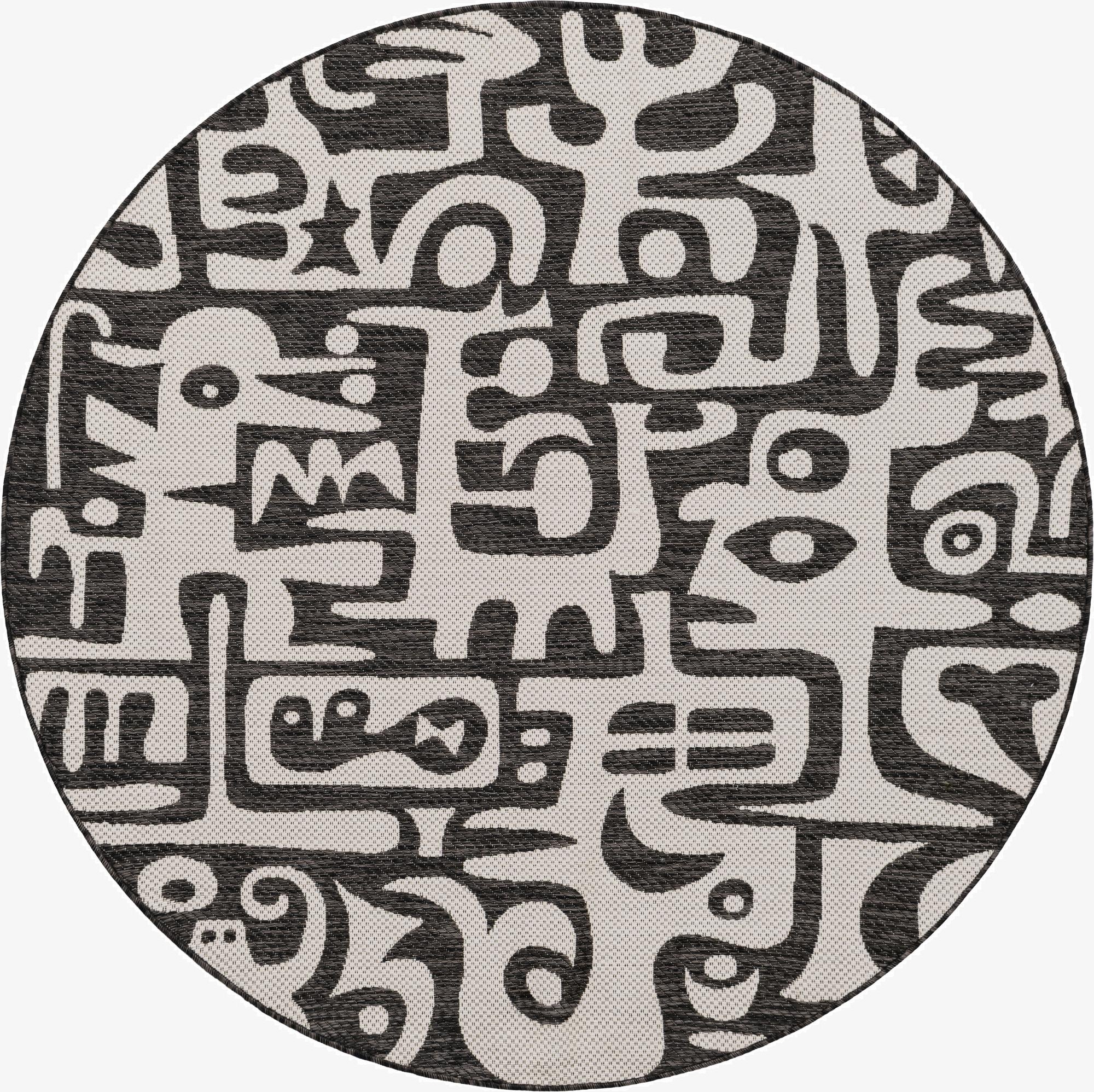 6' x 6'  Washable Modern Indoor / Outdoor Round Rug