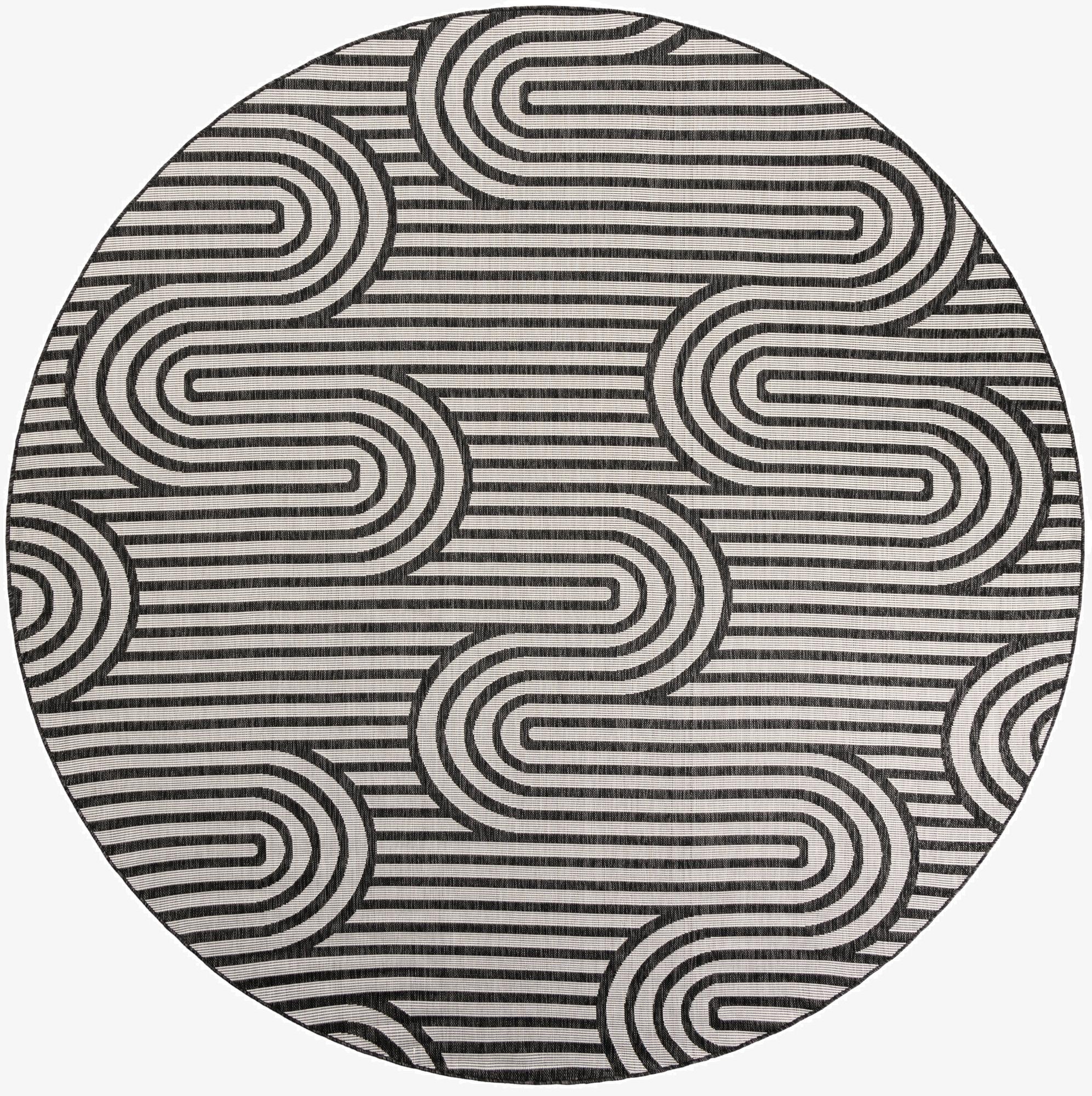 10' x 10'  Washable Modern Indoor / Outdoor Round Rug