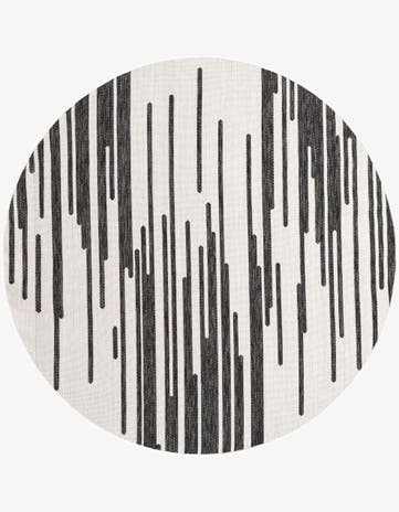 6' x 6' Easy-Clean Modern Indoor / Outdoor Round Rug