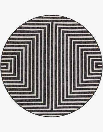 6' x 6' Easy-Clean Modern Indoor / Outdoor Round Rug