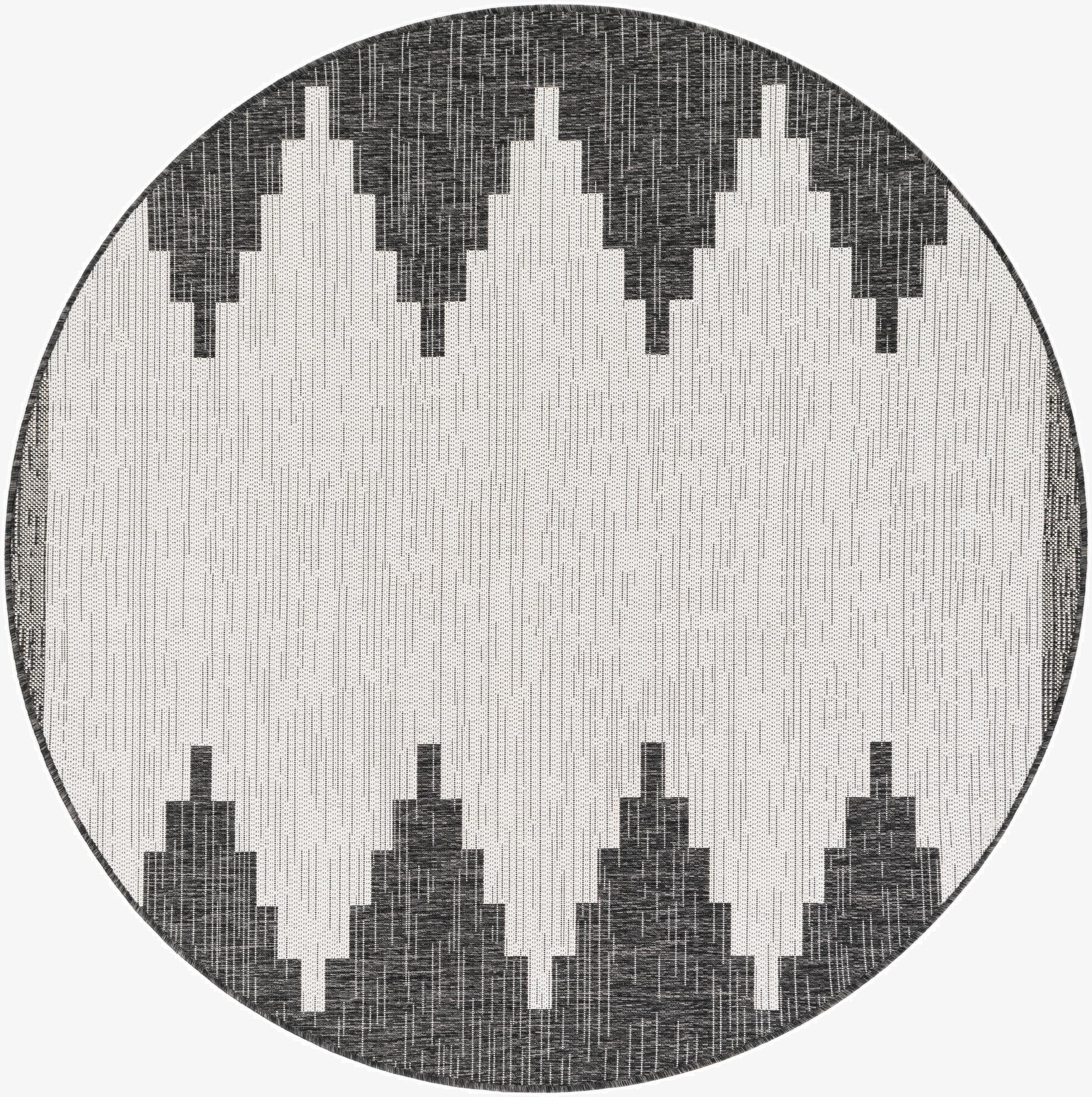 5' 2 x 5' 4 Washable Modern Indoor / Outdoor Round Rug