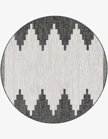 5' 2 x 5' 4 Easy-Clean Modern Indoor / Outdoor Round Rug