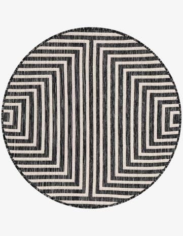 3' x 3' Easy-Clean Modern Indoor / Outdoor Round Rug