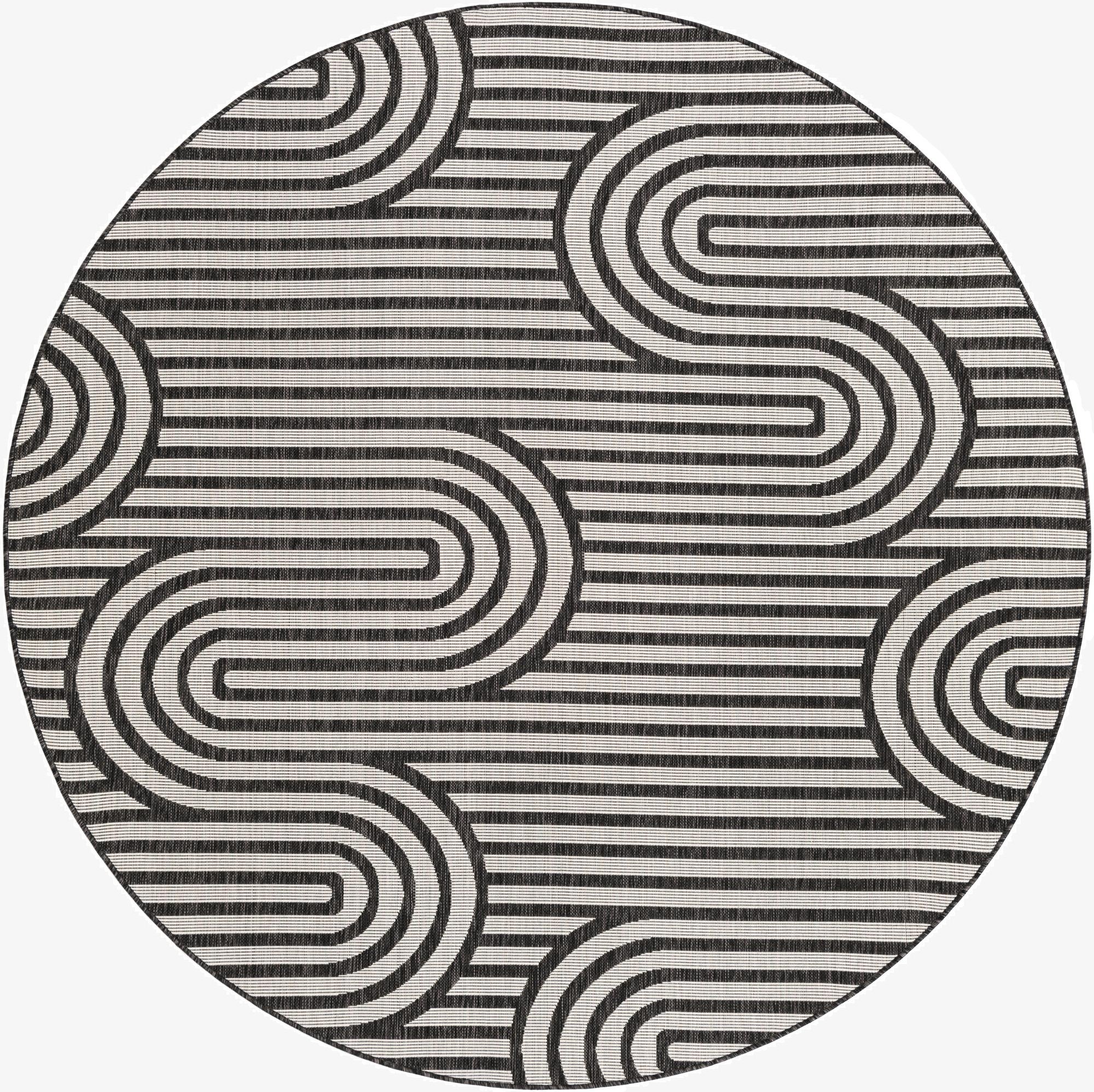 7' 10 x 7' 10  Washable Modern Indoor / Outdoor Round Rug