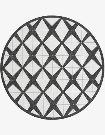 10' x 10' Easy-Clean Modern Indoor / Outdoor Round Rug