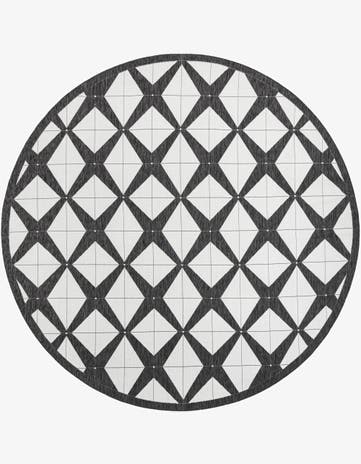 12' x 12' Easy-Clean Modern Indoor / Outdoor Round Rug