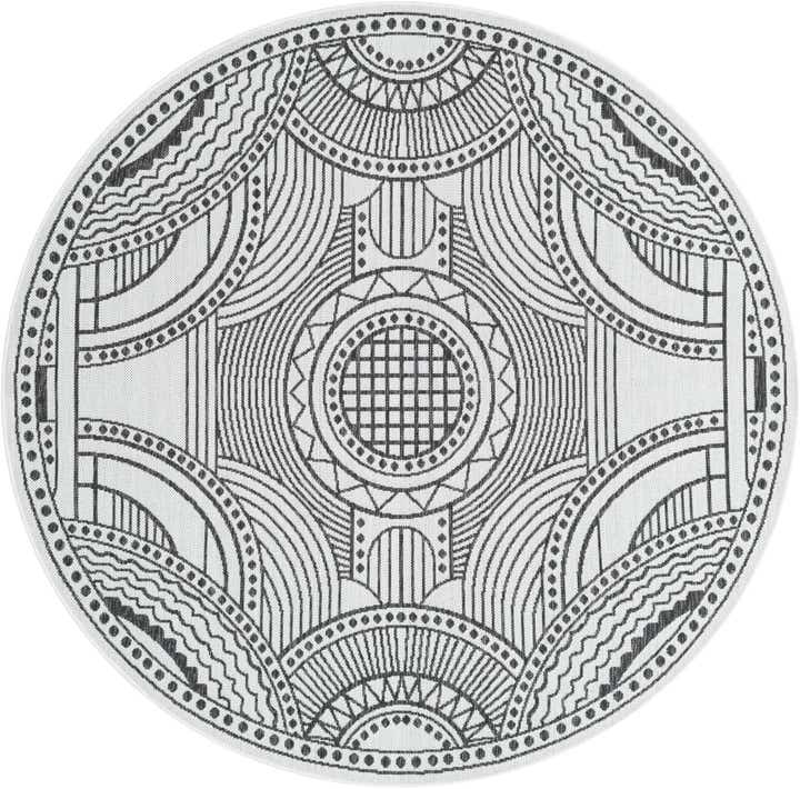 6' x 6' Easy-Clean Traditional Indoor / Outdoor Round Rug