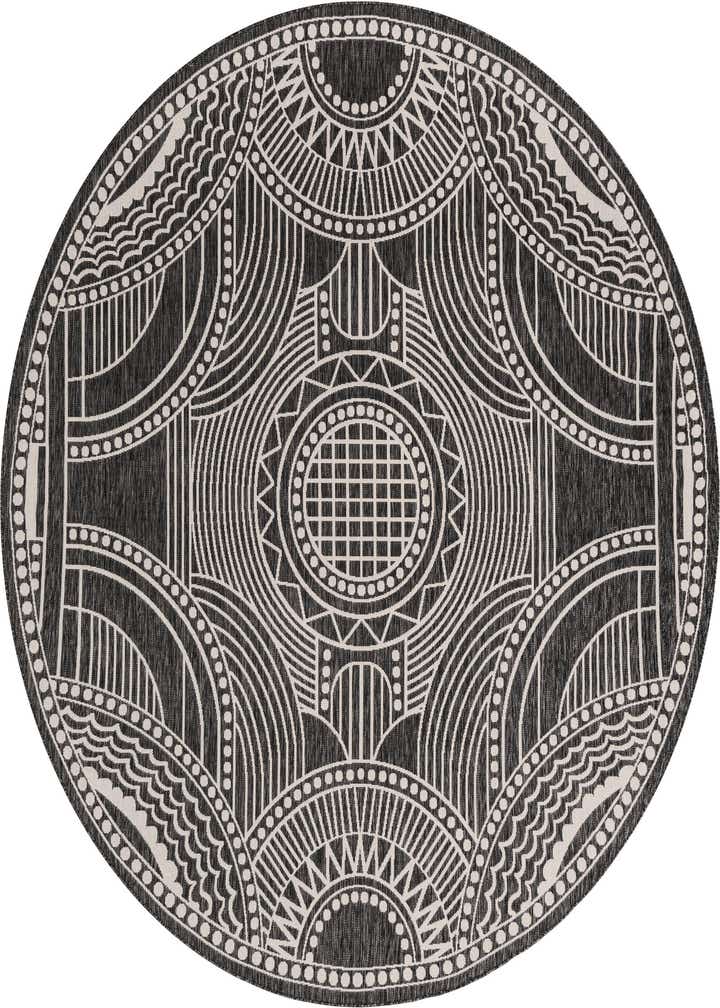 10' x 10' Easy-Clean Traditional Indoor / Outdoor Round Rug
