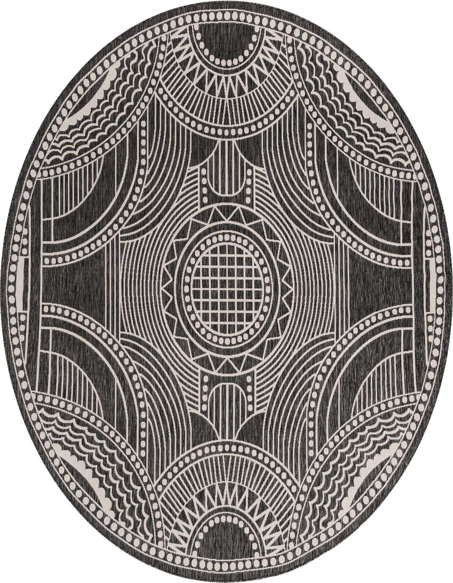 10' x 10' Easy-Clean Traditional Indoor / Outdoor Round Rug