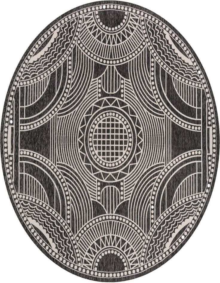 Detail image of 12' x 12' Easy-Clean Traditional Indoor / Outdoor Round Rug