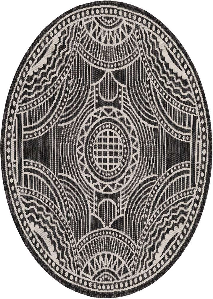 3' 1 x 3' 1 Easy-Clean Traditional Indoor / Outdoor Round Rug